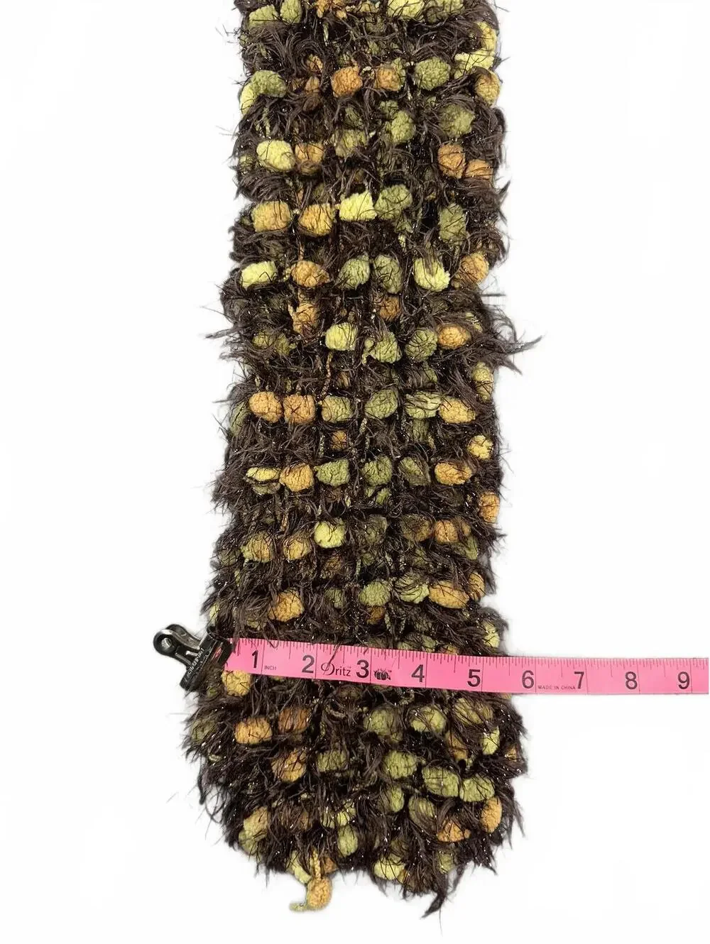 Handmade‎ Chunky Textured Brown and Green Scarf